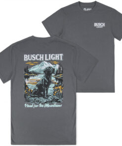 Busch Light Head for the Mountains Lab Front and Back Print T-Shirt