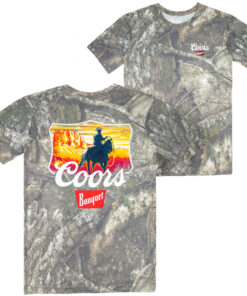Coors Camo Cowboy Front and Back Print T-Shirt