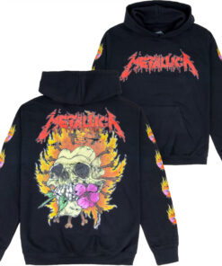 Metallica Floral Skull Pullover Front and Back Print Hoodie