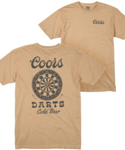 Coors Cold Beer Darts with Dartboard Front and Back Print T-Shirt
