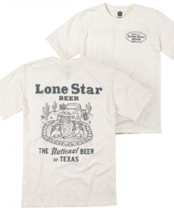 Lone Star National Beer of Texas Hot Tub Front and Back Print T-Shirt