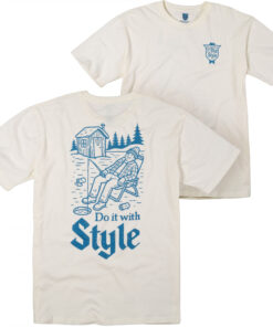 Old Style Beer Fishing- Do It With Style Front and Back Print T-Shirt