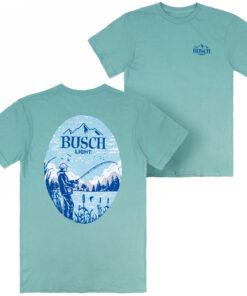 Busch Light Lake Fishing Blue Colorway Front & Back Print T-Shirt