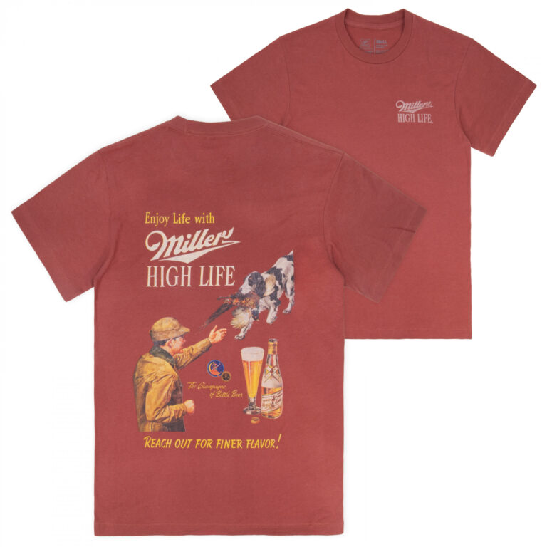 Miller High Life Pheasant Hunting Vintage Ad Front and Back T-Shirt