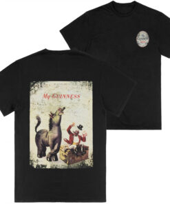 Guinness Gilroy Donkey Vintage Ad Front Back Print Premium T-Shirt