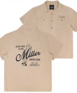 Miller High Life Join the Club Button Down Pocket Embroidered Woven Shirt by Junk Food