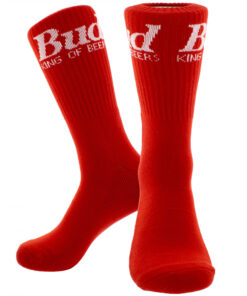 Budweiser Logo Solid Red Crew Socks