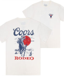 Coors Banquet Western Rodeo Front Back Print T-Shirt