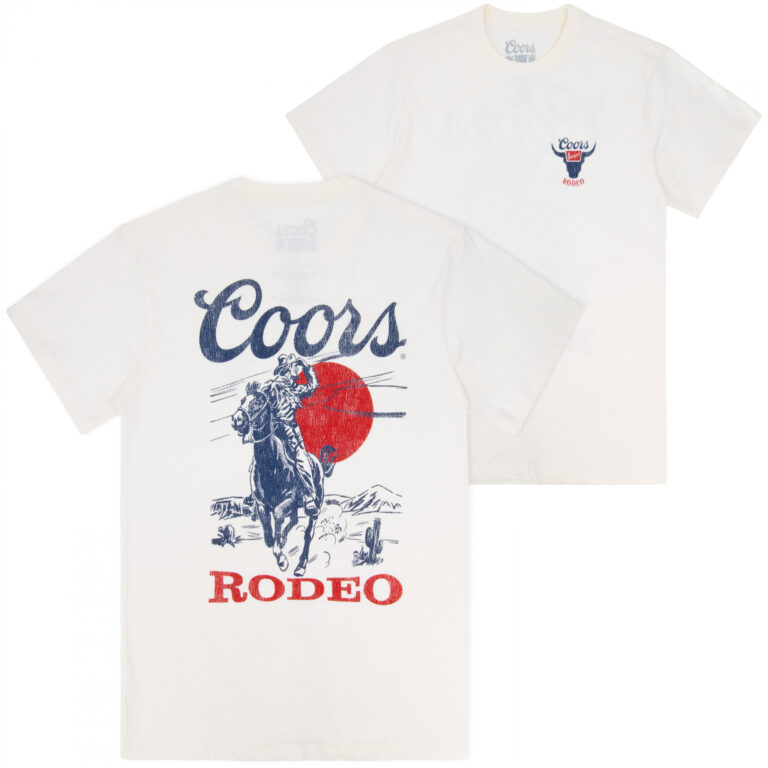 Coors Banquet Western Rodeo Front Back Print T-Shirt