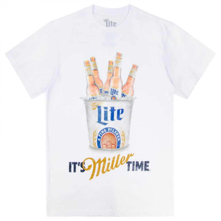 Miller Lite Pilsner Beer Logo White Colorway T-Shirt