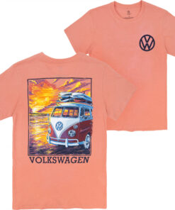 Volkswagen Van at Sunset Front and Back Print T-Shirt
