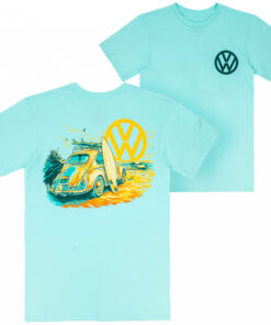Volkswagen Bug at Sunset Front and Back Print T-Shirt