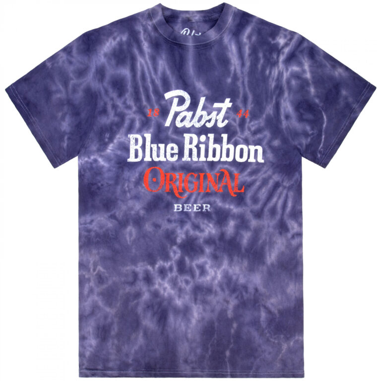 Pabst Blue Ribbon Original Beer Blue Crystal Wash T-Shirt