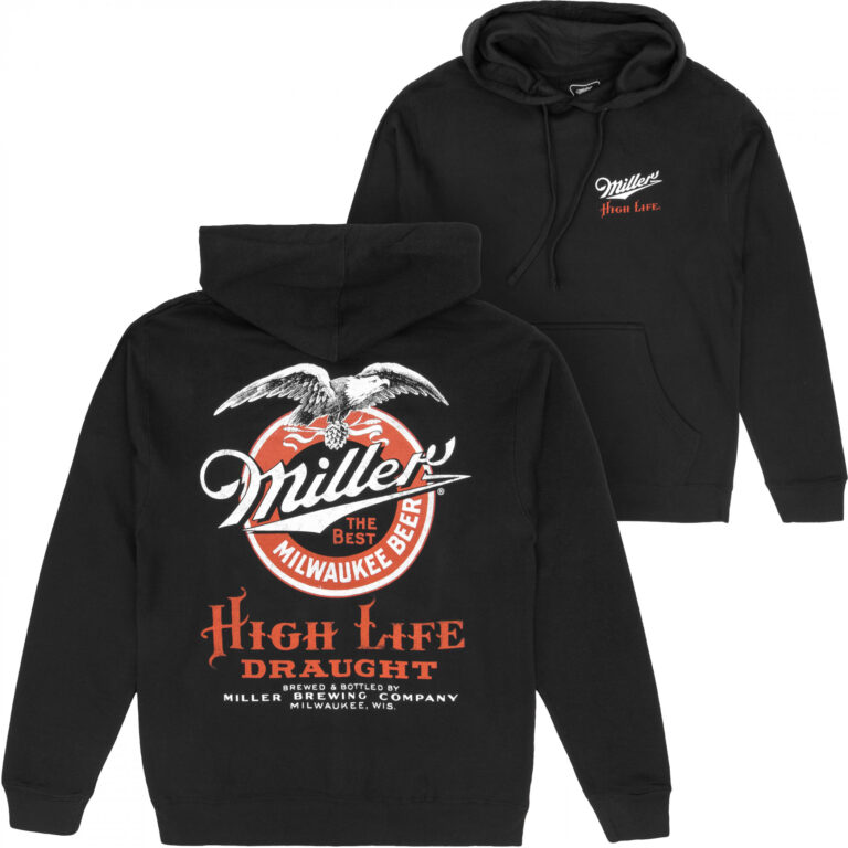 Miller High Life Draught Front and Back Print Pullover Hoodie