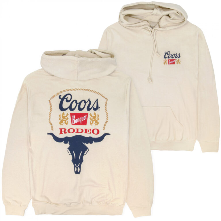 Coors Banquet Rodeo Beige Front and Back Print Pullover Hoodie