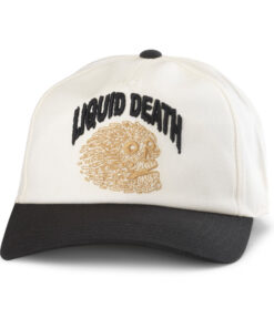 Liquid Death Embroidered Skull on White Twill Hat