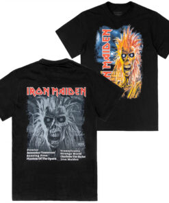 Iron Maiden First Album Track List V3 Front & Back Print T-Shirt