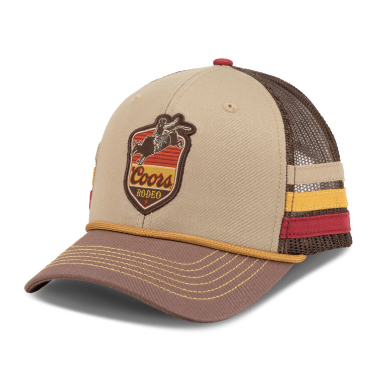 Coors Rodeo Woven Patch Striped Snapback Hat