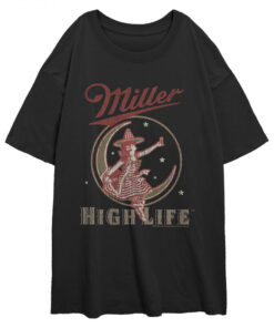 Miller High Life Retro Lady and Moon Graphic Women's T-Shirt