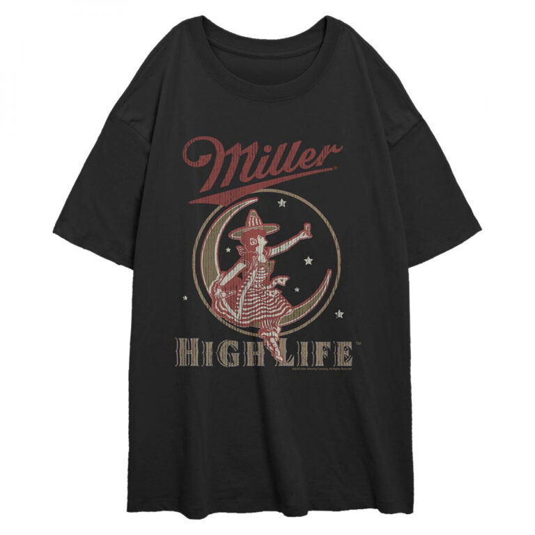 Miller High Life Retro Lady and Moon Graphic Women’s T-Shirt