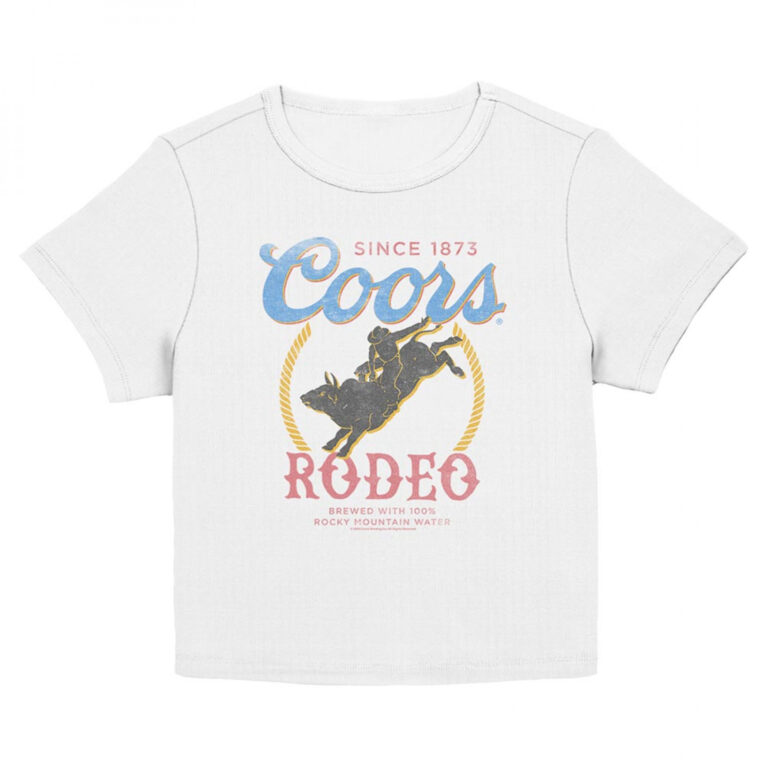 Coors Distressed Bright Rodeo Women’s Cropped T-Shirt