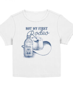 Coors Not My First Rodeo- Hat & Bottle Women's Cropped T-Shirt