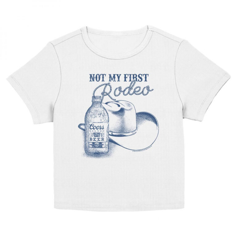 Coors Not My First Rodeo- Hat & Bottle Women’s Cropped T-Shirt