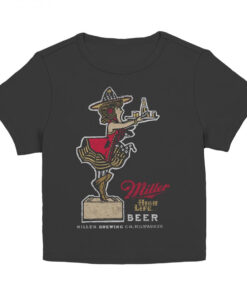 Miller High Life Mascot Girl Women's Cropped T-Shirt