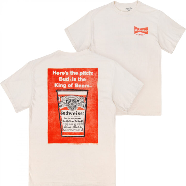 Budweiser Here’s the Pitch Front and Back Printed T-Shirt by Junk Food