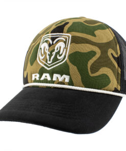Dodge RAM Logo Green Camo Adjustable Rope Hat