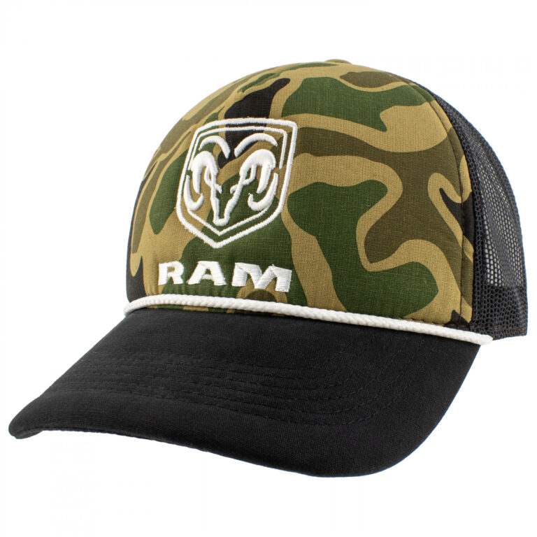 Dodge RAM Logo Green Camo Adjustable Rope Hat