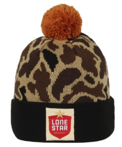 Lone Star Beer Logo Camo Pom Beanie
