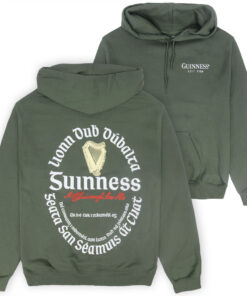 Guinness Irish Label Front & Back Print Premium Pigment Dye Hoodie