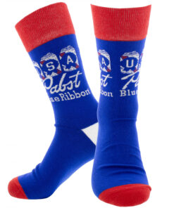 Pabst Blue Ribbon USA Cans Crew Socks