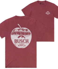 Busch Light Vintage Apple Brick Red Front & Back Print T-Shirt