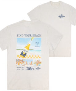 Corona Find Your Beach Montage Front Back Print T-Shirt