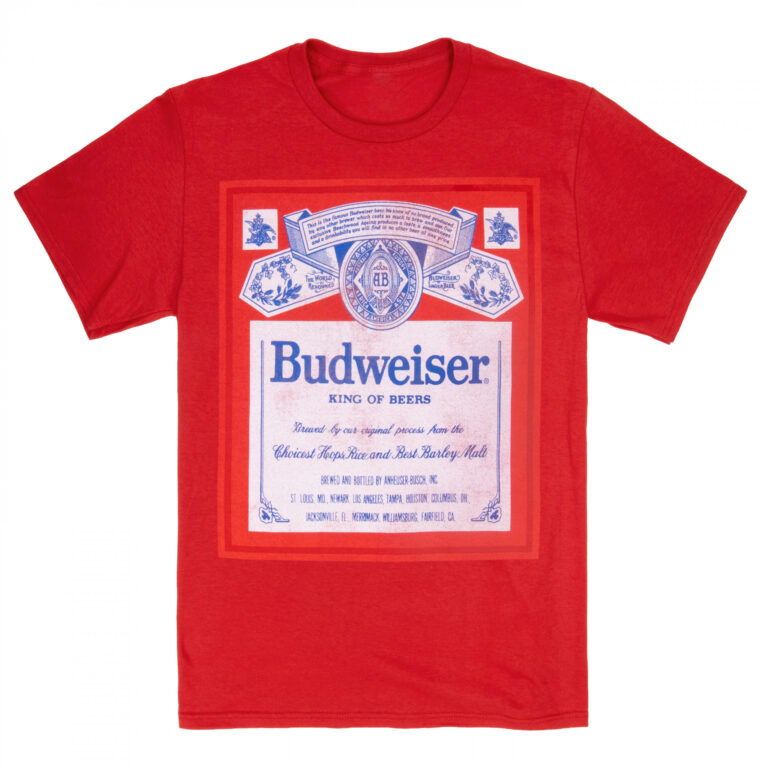Budweiser King of Beers Vintage Label Red T-Shirt