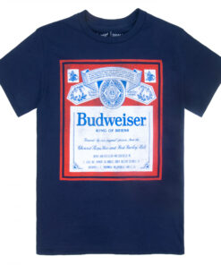Budweiser King of Beers Vintage Label Navy T-Shirt