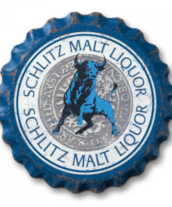 Schlitz Malt Liquor Bull 18" Bottle Cap Tin Sign