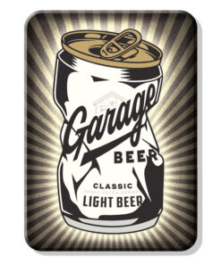 Garage Beer Crushed Can 2.5 x 3.5" Magnet