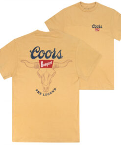 Coors Banquet Bull Skull Orange Colorway Front & Back Print Premium T-Shirt