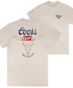 Coors Banquet Bull Skull Tan Colorway Front & Back Print Premium T-Shirt
