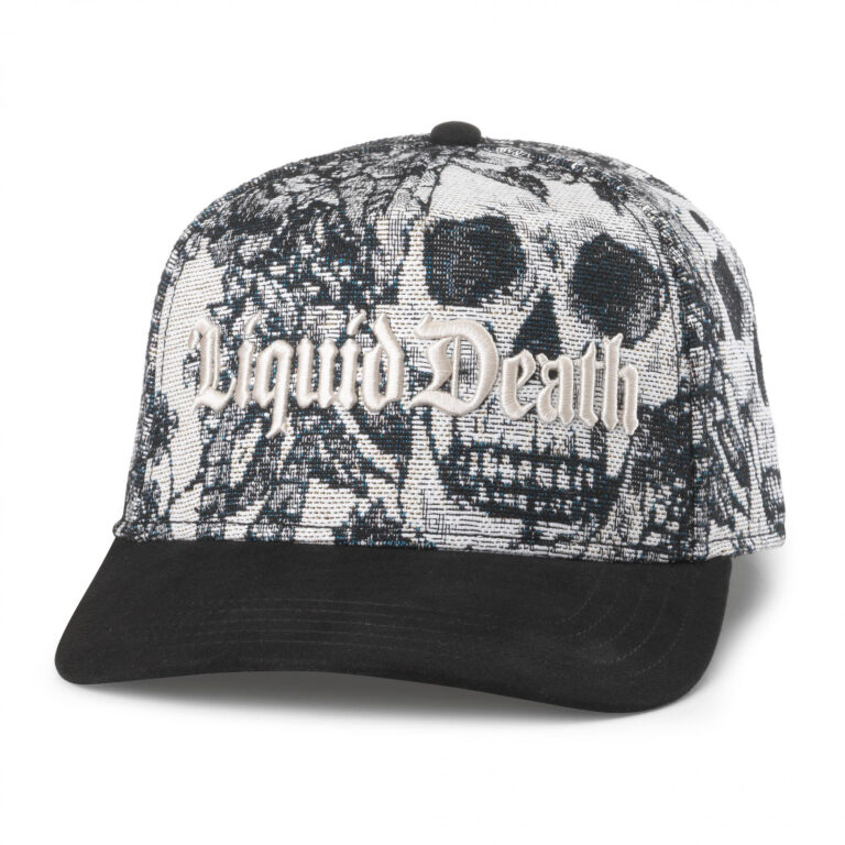 Liquid Death Monochrome Skulls Jacquard  Adjustable Hat