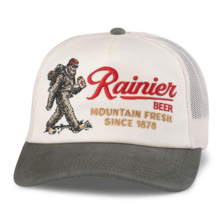 Rainier Beer Sasquatch Mountain Fresh Adjustable Trucker Hat