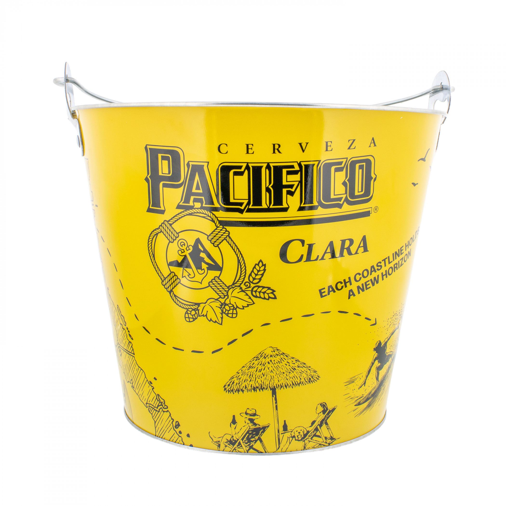 Pacifico Clara Treasure Map Galvanized Ice Bucket with Bottle Opener