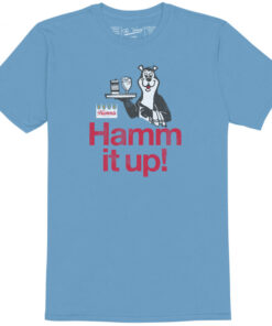 Hamm's Bear Hamm It Up! Waiter Solid Blue Colorway T-Shirt
