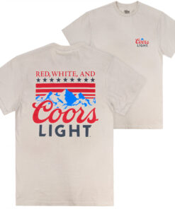Coors Light - Red White and Coors Light Front & Back Print T-shirt