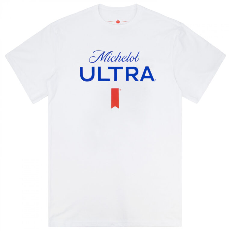 Michelob Ultra Large Logo White Colorway Wicking Rash Guard Shirt
