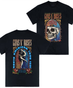 Guns N' Roses 1991 North American Tour Front & Back Print T-Shirt