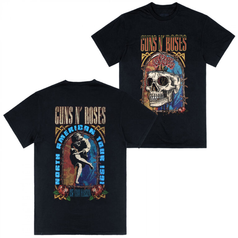 Guns N’ Roses 1991 North American Tour Front & Back Print T-Shirt